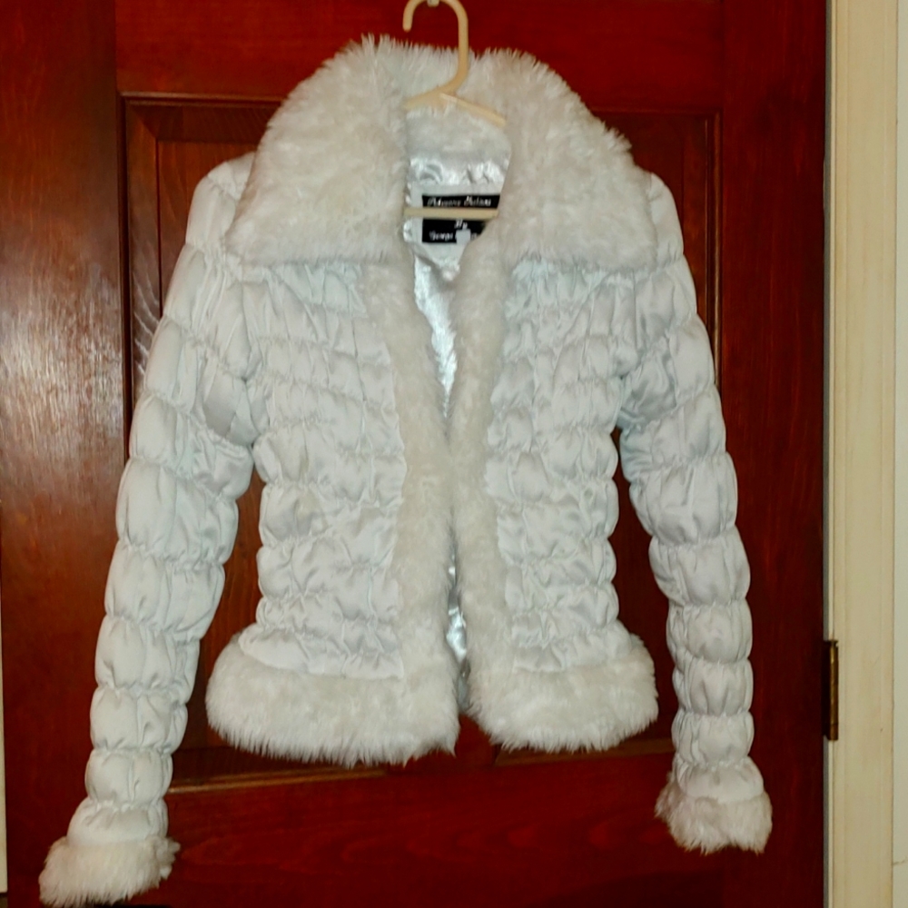 White w fur coat